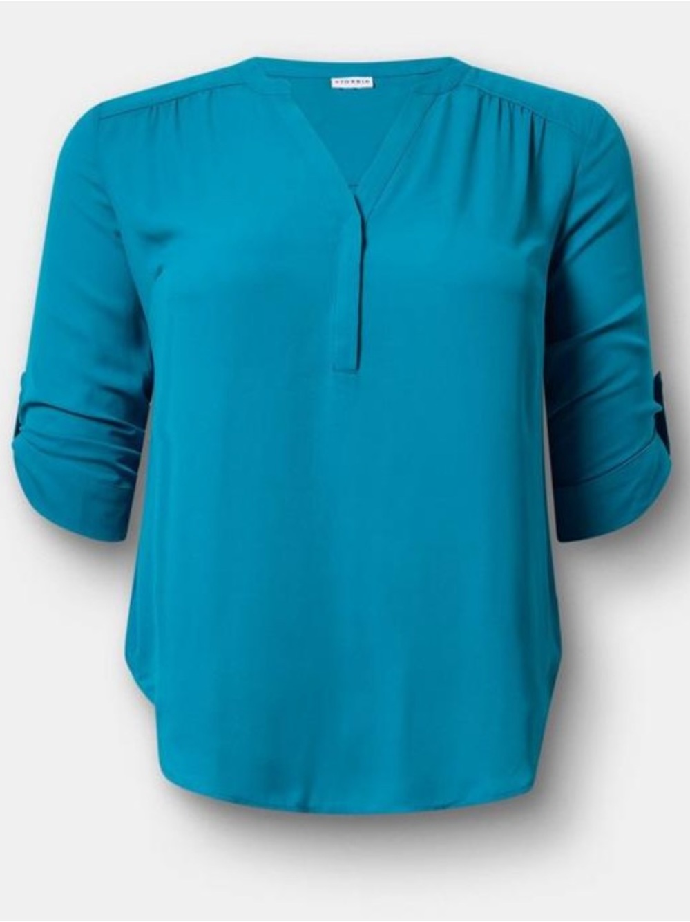 Torrid Harper Georgette 3/4 Sleeve Blouse - Size 00 (US10) - Ocean Depths - NWT